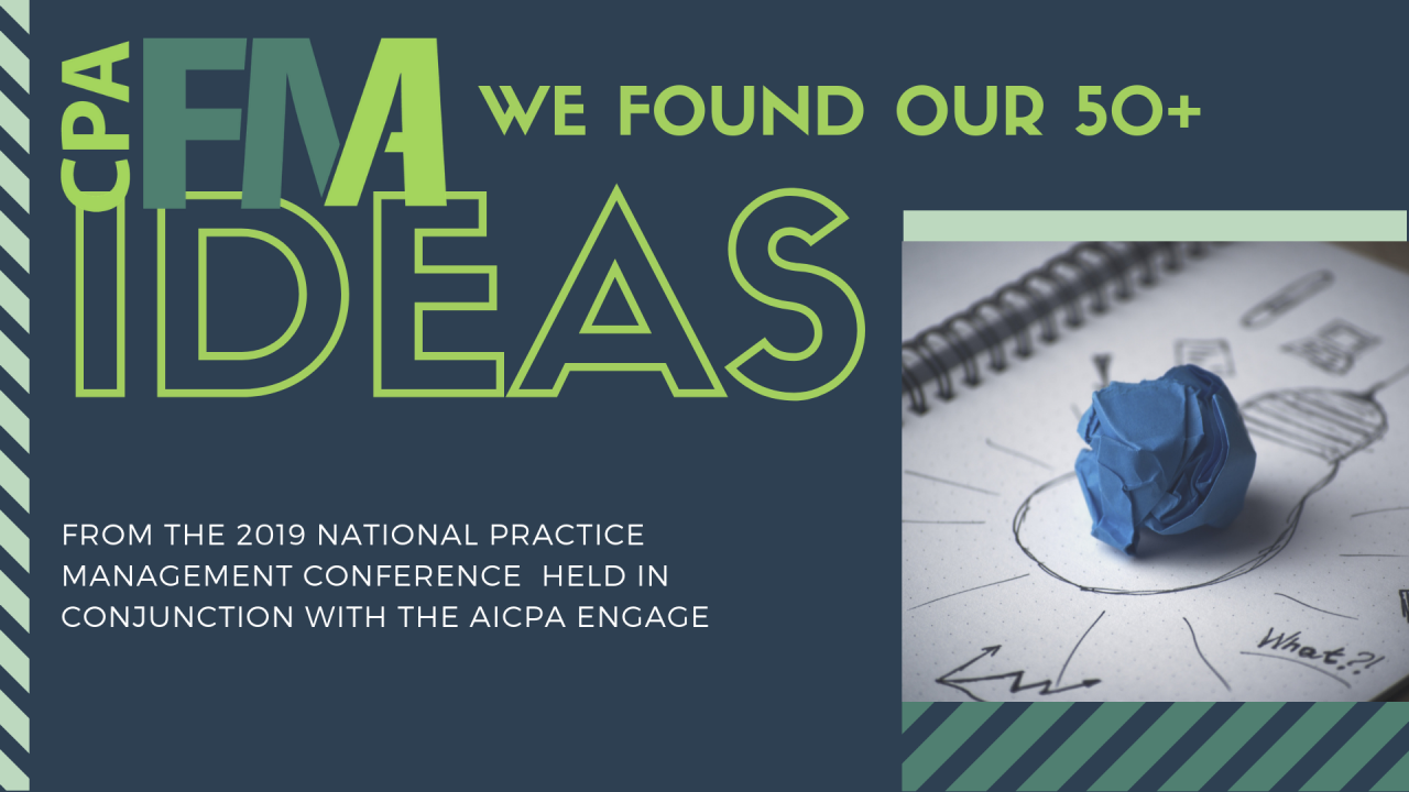 50 Ideas in 50 Minutes from the 2019 National Practice Management